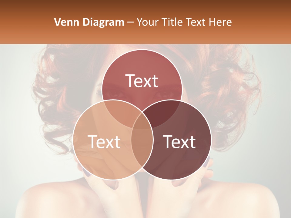 A Beautiful Woman With Red Hair And Blue Eyes PowerPoint Template