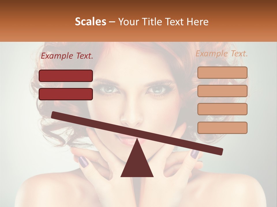 A Beautiful Woman With Red Hair And Blue Eyes PowerPoint Template
