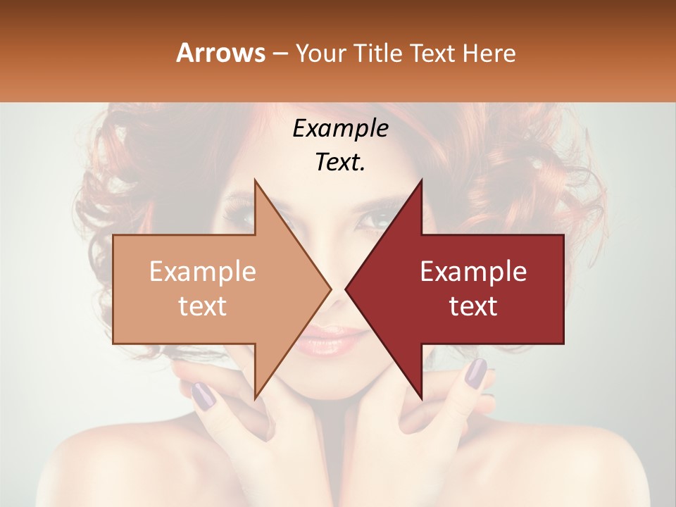 A Beautiful Woman With Red Hair And Blue Eyes PowerPoint Template