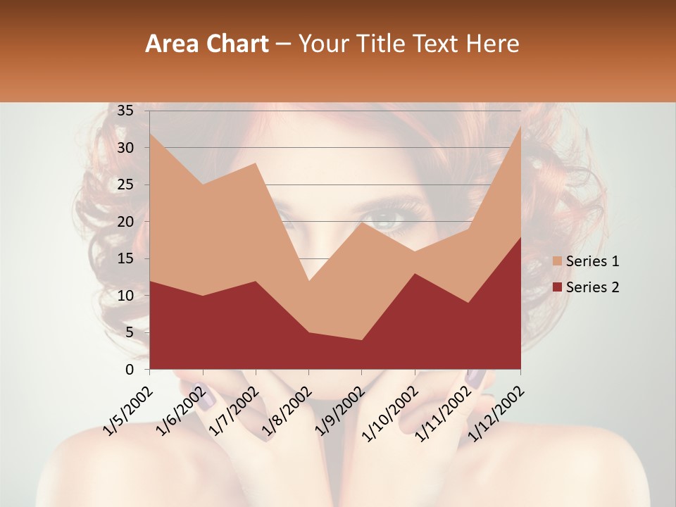 A Beautiful Woman With Red Hair And Blue Eyes PowerPoint Template