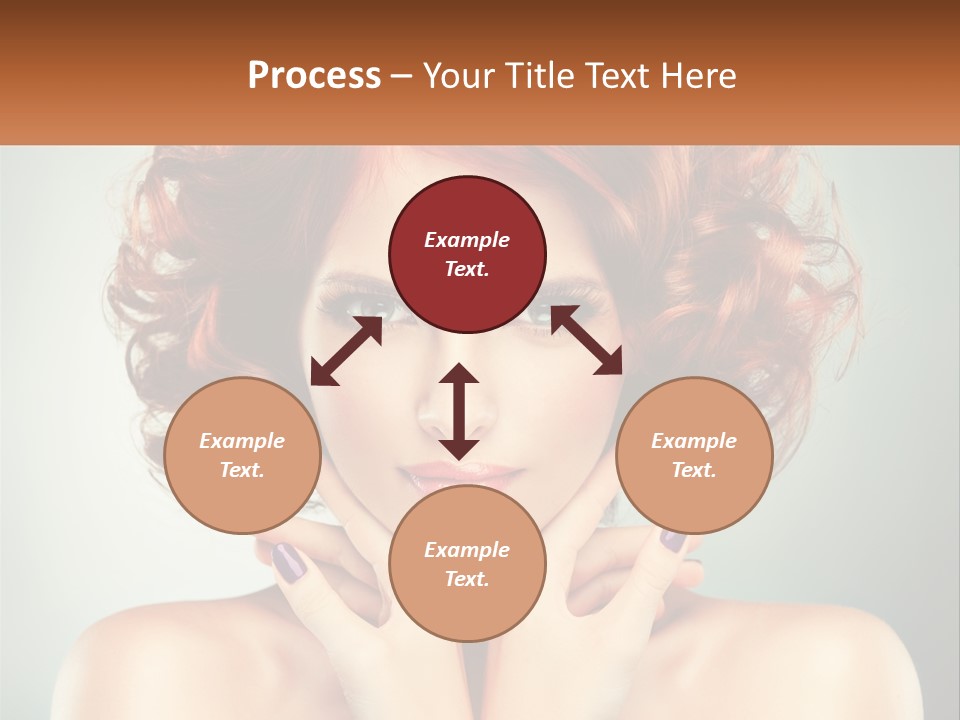 A Beautiful Woman With Red Hair And Blue Eyes PowerPoint Template