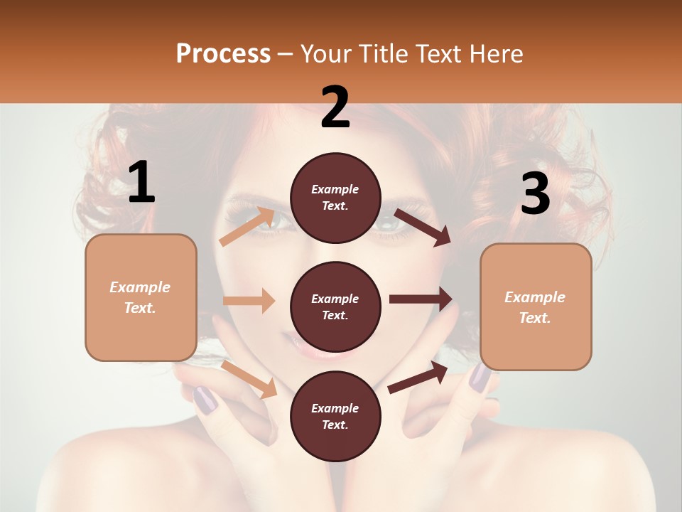 A Beautiful Woman With Red Hair And Blue Eyes PowerPoint Template