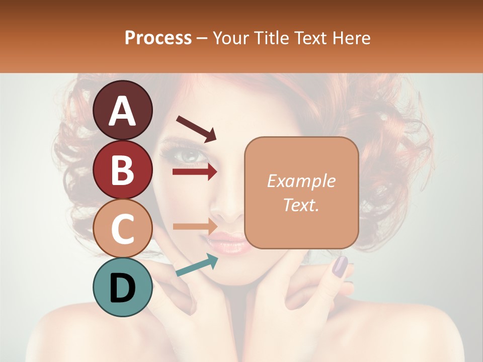 A Beautiful Woman With Red Hair And Blue Eyes PowerPoint Template