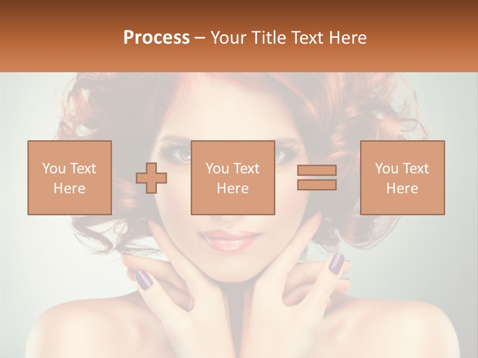 A Beautiful Woman With Red Hair And Blue Eyes PowerPoint Template
