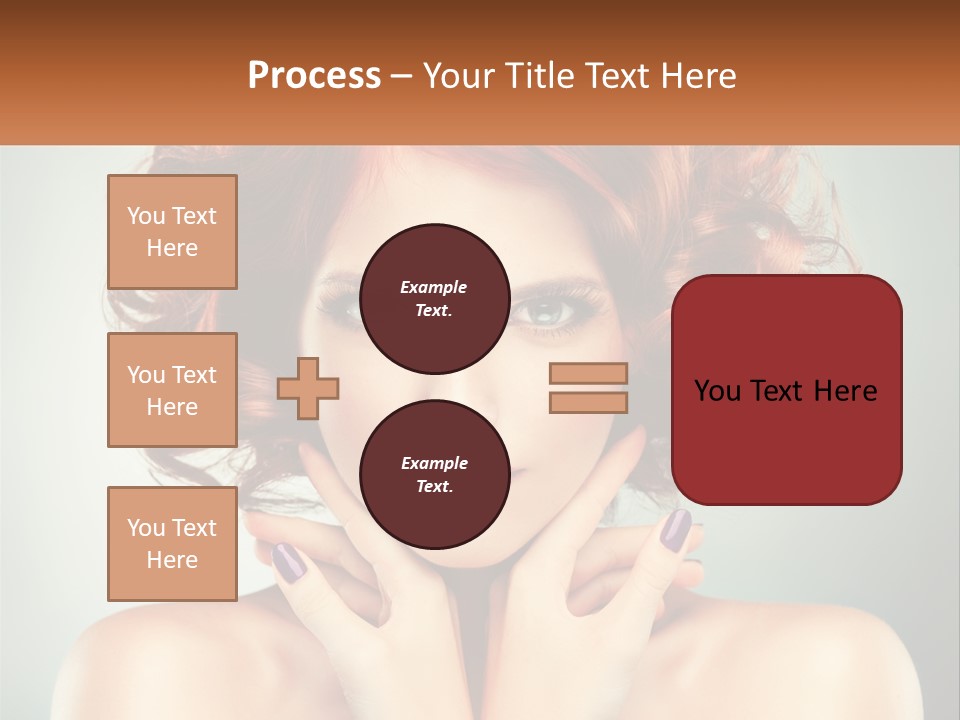 A Beautiful Woman With Red Hair And Blue Eyes PowerPoint Template