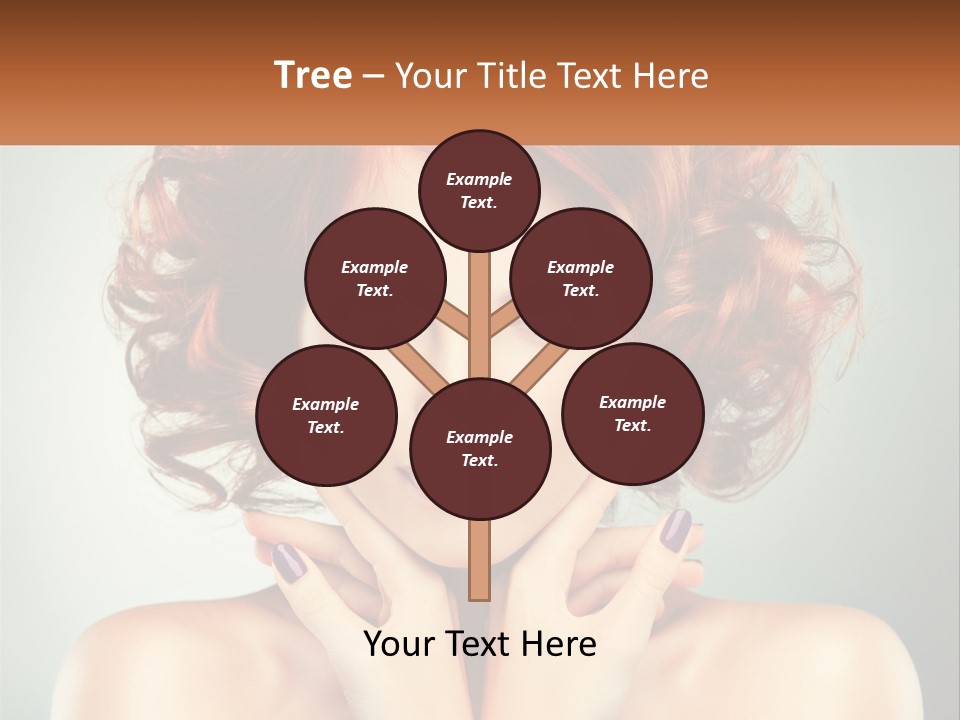 A Beautiful Woman With Red Hair And Blue Eyes PowerPoint Template