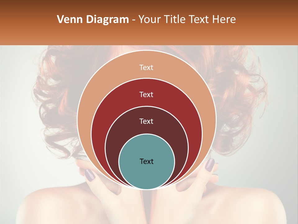 A Beautiful Woman With Red Hair And Blue Eyes PowerPoint Template
