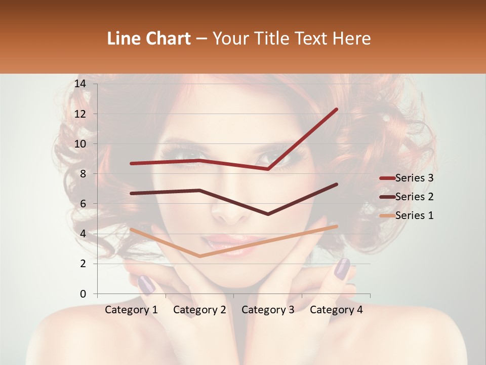 A Beautiful Woman With Red Hair And Blue Eyes PowerPoint Template