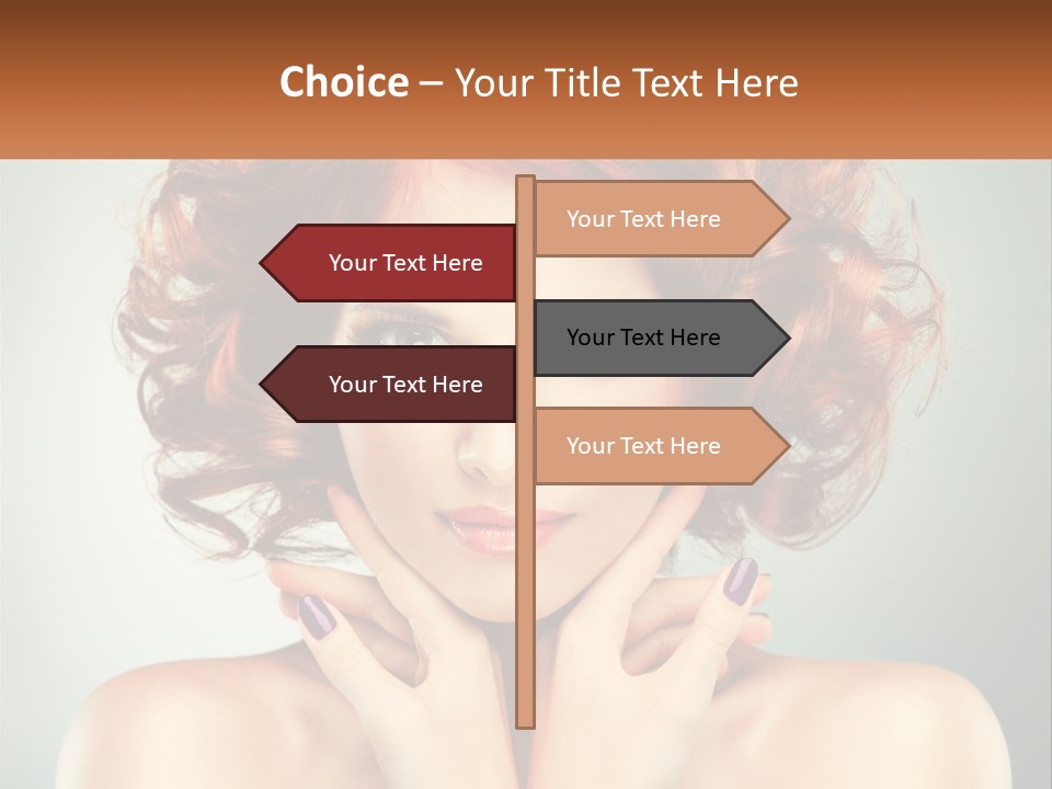 A Beautiful Woman With Red Hair And Blue Eyes PowerPoint Template
