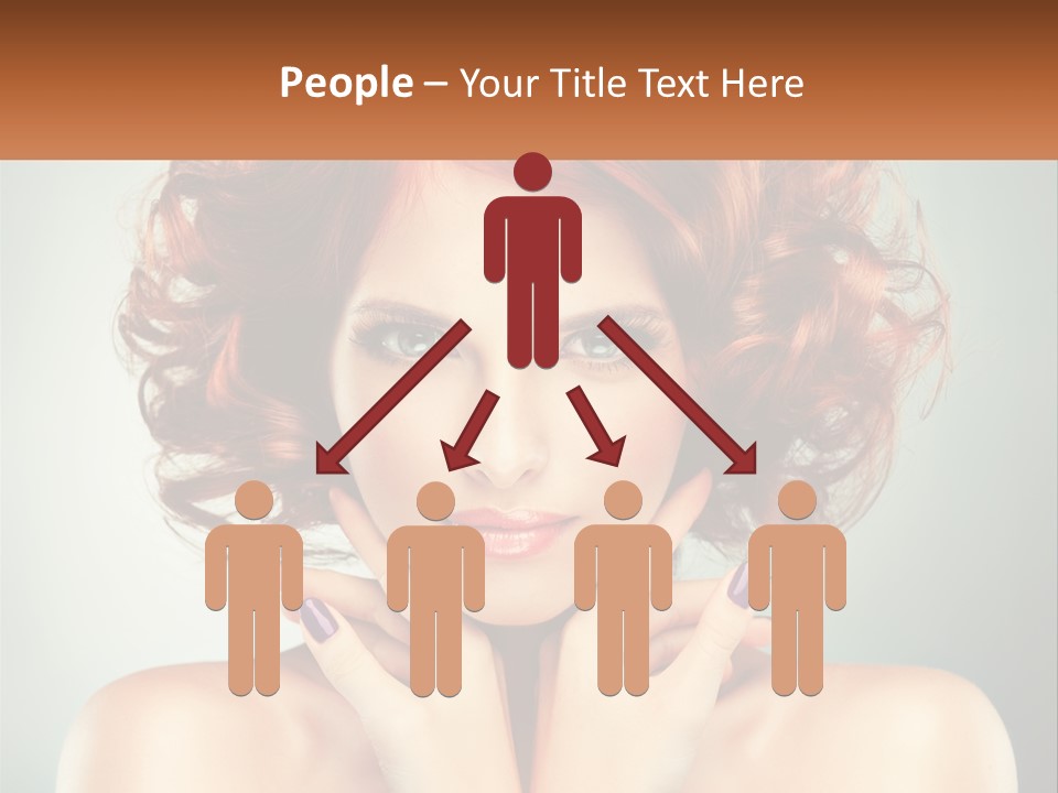 A Beautiful Woman With Red Hair And Blue Eyes PowerPoint Template