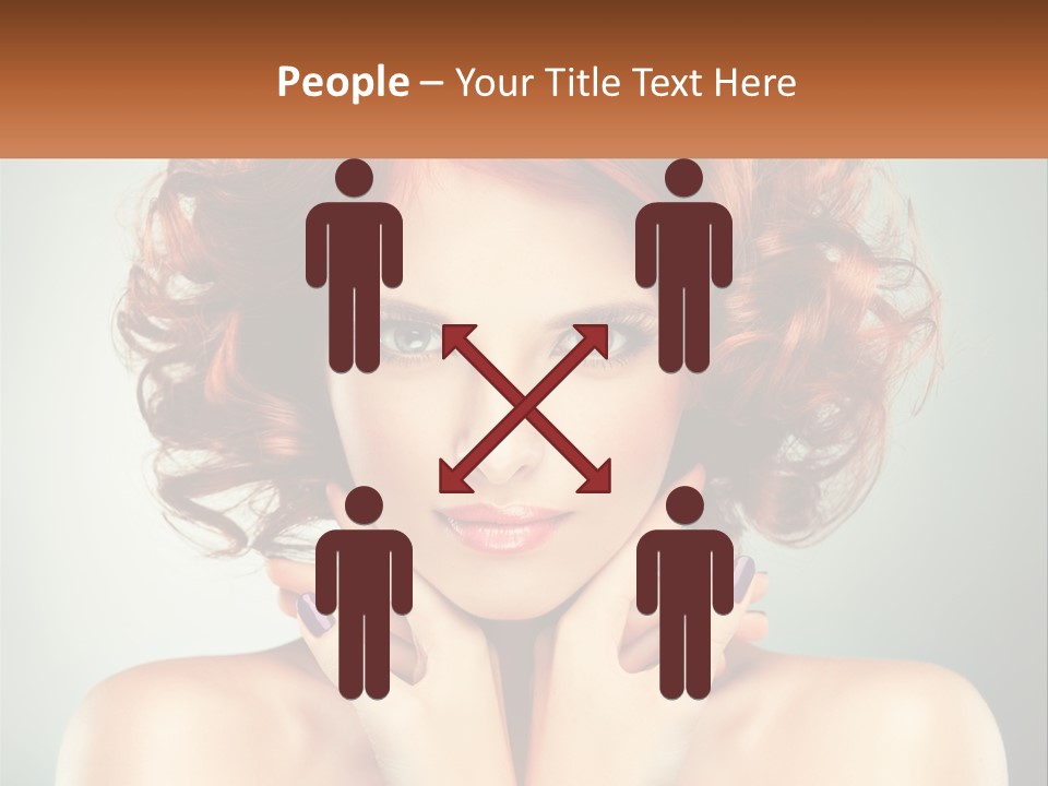 A Beautiful Woman With Red Hair And Blue Eyes PowerPoint Template