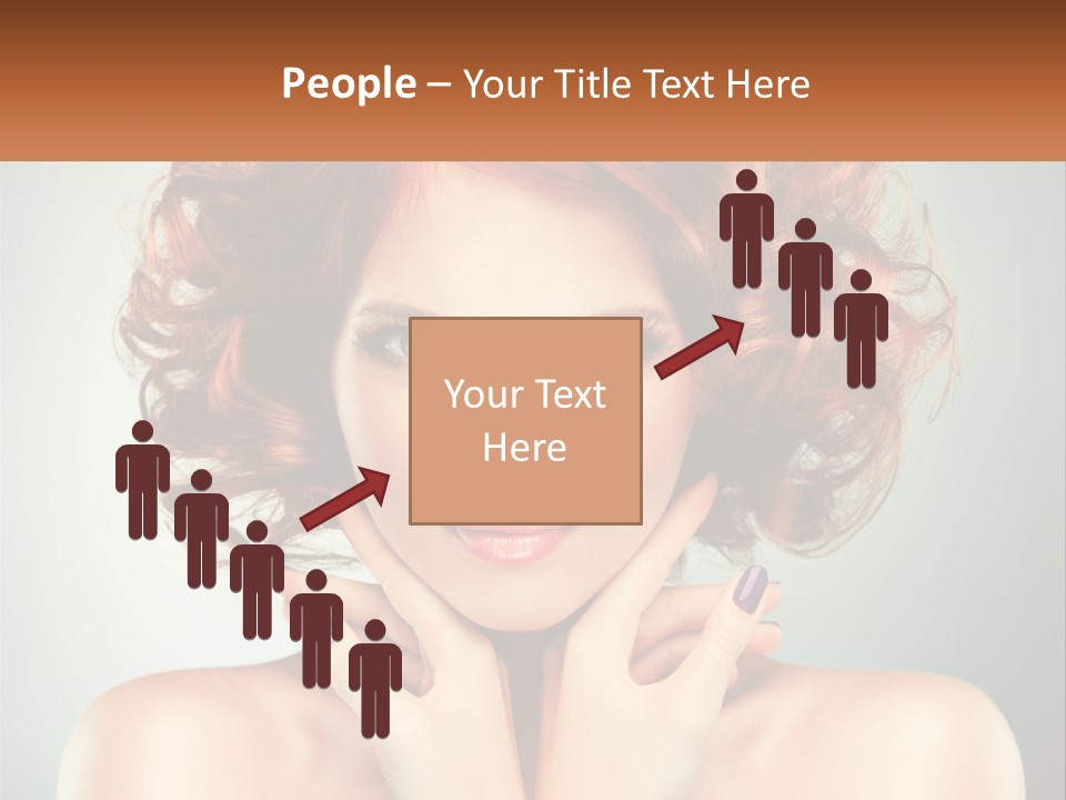 A Beautiful Woman With Red Hair And Blue Eyes PowerPoint Template