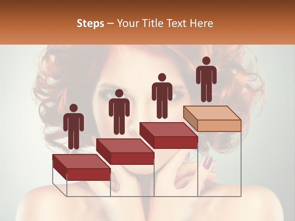 A Beautiful Woman With Red Hair And Blue Eyes PowerPoint Template