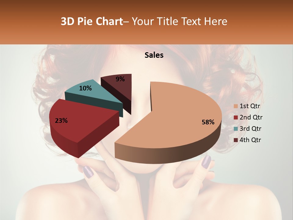 A Beautiful Woman With Red Hair And Blue Eyes PowerPoint Template