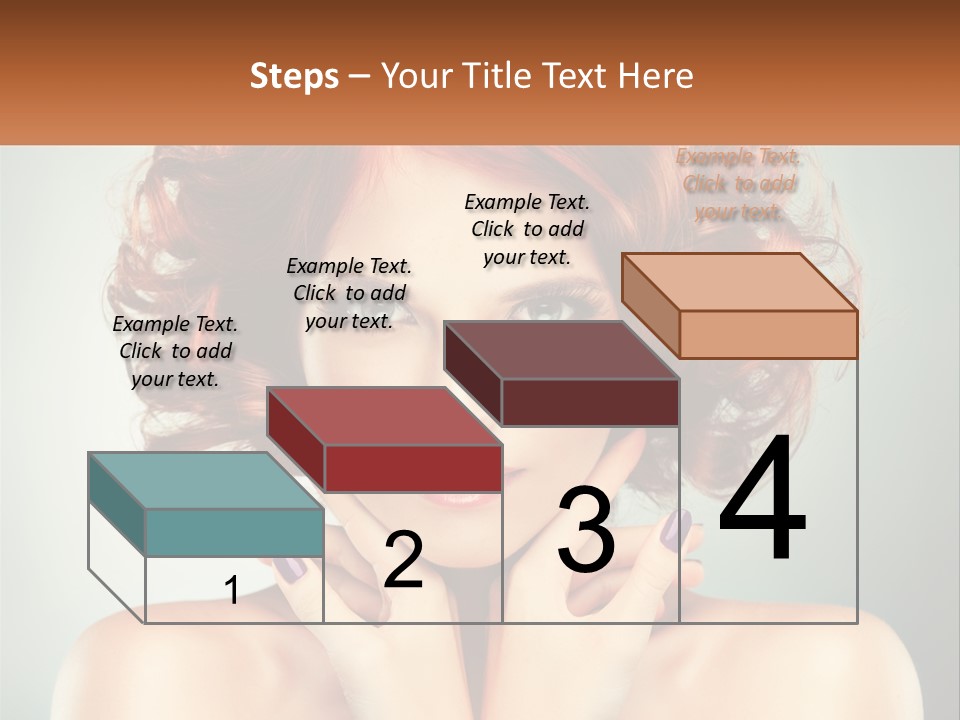 A Beautiful Woman With Red Hair And Blue Eyes PowerPoint Template