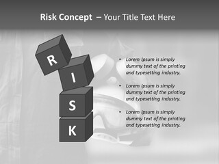 A Man Wearing A Helmet With Goggles On His Face PowerPoint Template