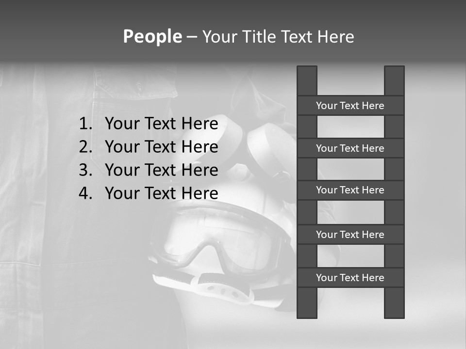 A Man Wearing A Helmet With Goggles On His Face PowerPoint Template