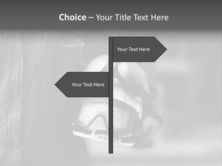 A Man Wearing A Helmet With Goggles On His Face PowerPoint Template