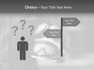 A Man Wearing A Helmet With Goggles On His Face PowerPoint Template