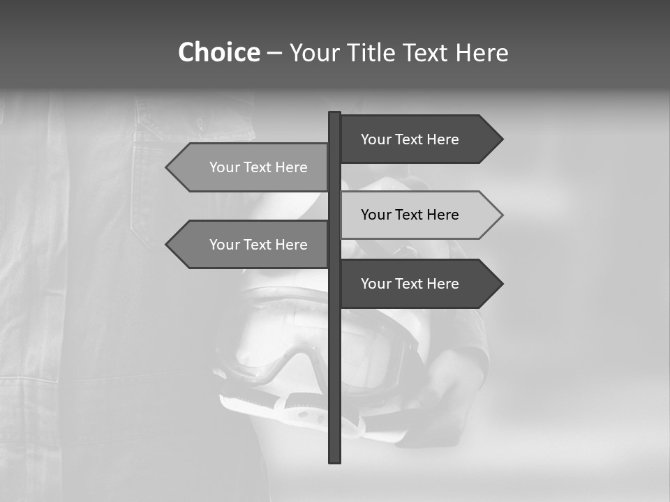 A Man Wearing A Helmet With Goggles On His Face PowerPoint Template