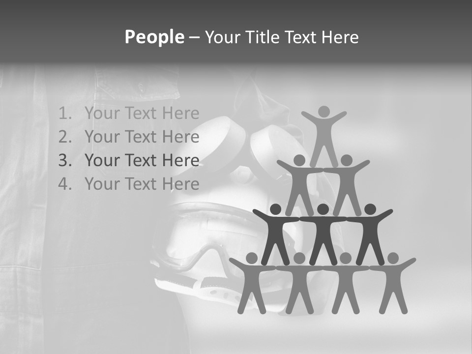 A Man Wearing A Helmet With Goggles On His Face PowerPoint Template