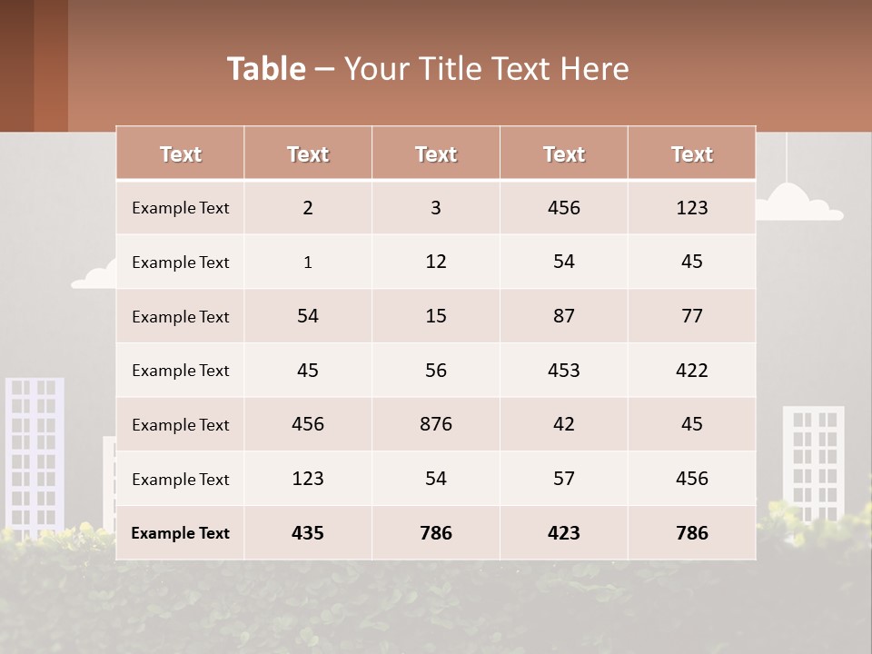 A Hand Reaching For A Building With Clouds Above It PowerPoint Template