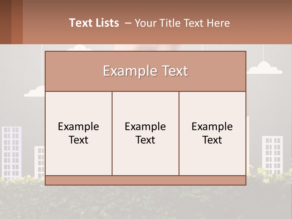 A Hand Reaching For A Building With Clouds Above It PowerPoint Template
