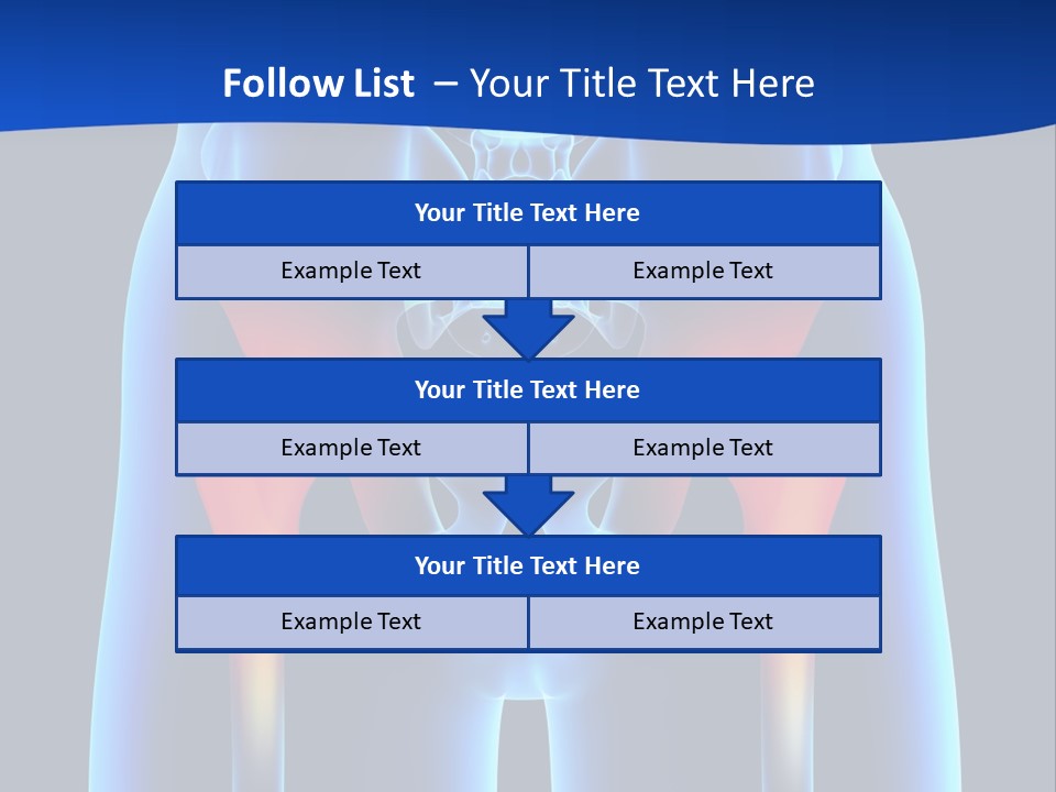 A Medical Powerpoint Presentation With A Highlighted Image Of A Man's Hip PowerPoint Template
