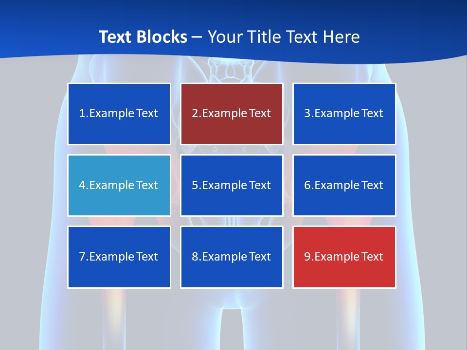 A Medical Powerpoint Presentation With A Highlighted Image Of A Man's Hip PowerPoint Template