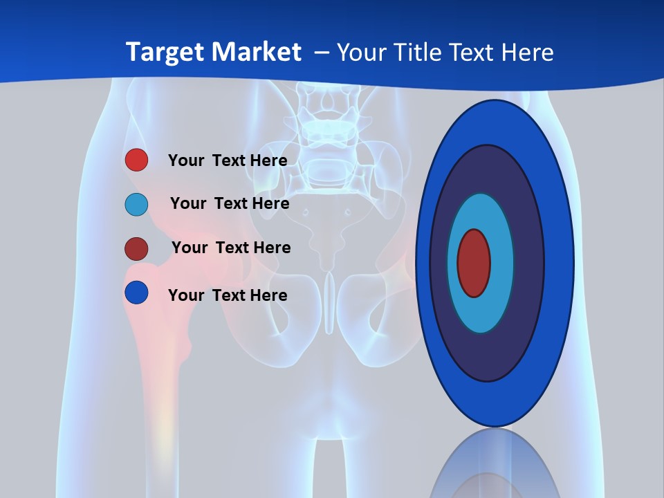 A Medical Powerpoint Presentation With A Highlighted Image Of A Man's Hip PowerPoint Template