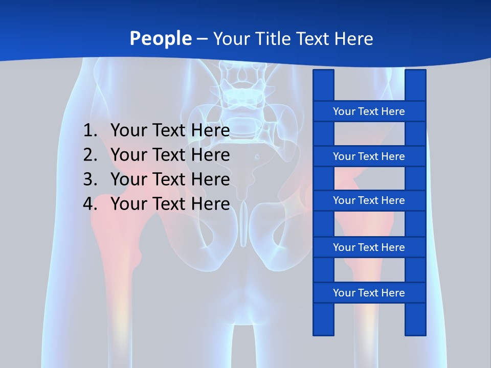 A Medical Powerpoint Presentation With A Highlighted Image Of A Man's Hip PowerPoint Template