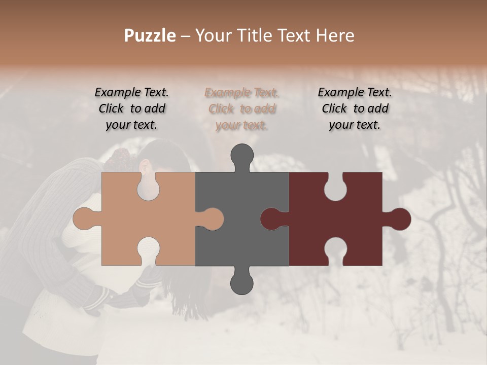 A Man And Woman Kissing In Front Of A Bridge PowerPoint Template