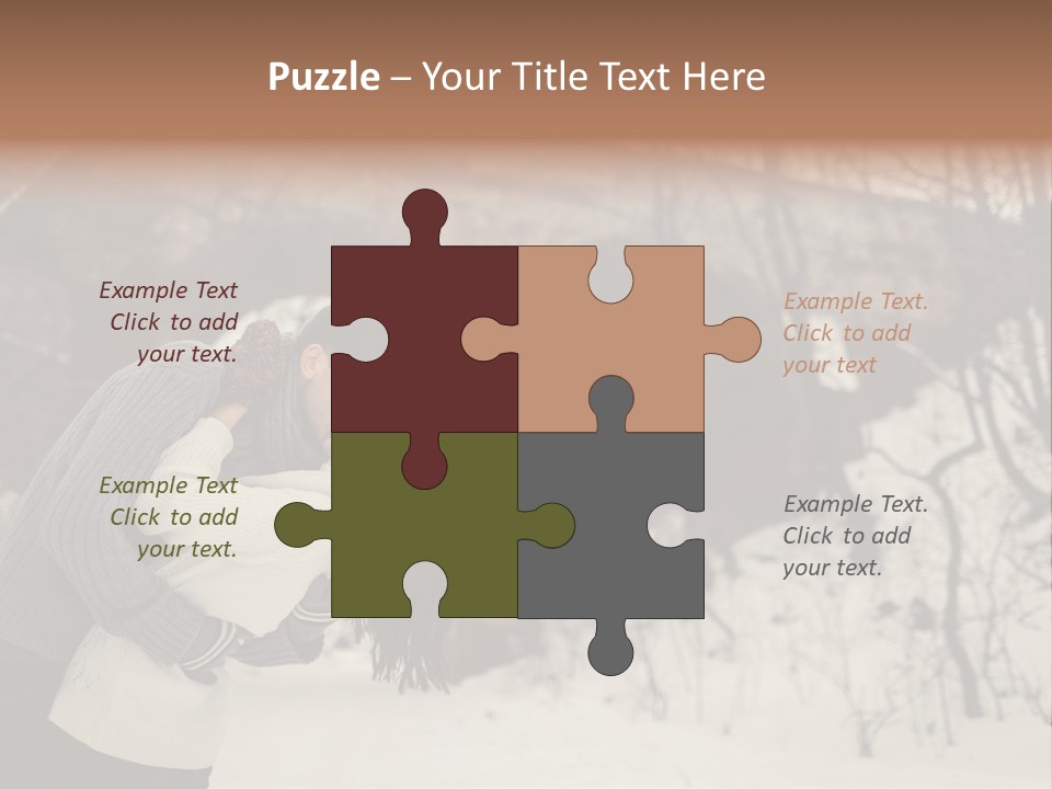 A Man And Woman Kissing In Front Of A Bridge PowerPoint Template