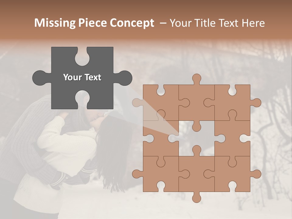 A Man And Woman Kissing In Front Of A Bridge PowerPoint Template