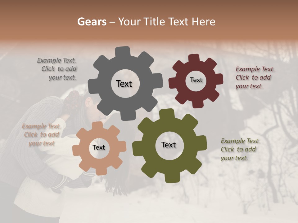 A Man And Woman Kissing In Front Of A Bridge PowerPoint Template