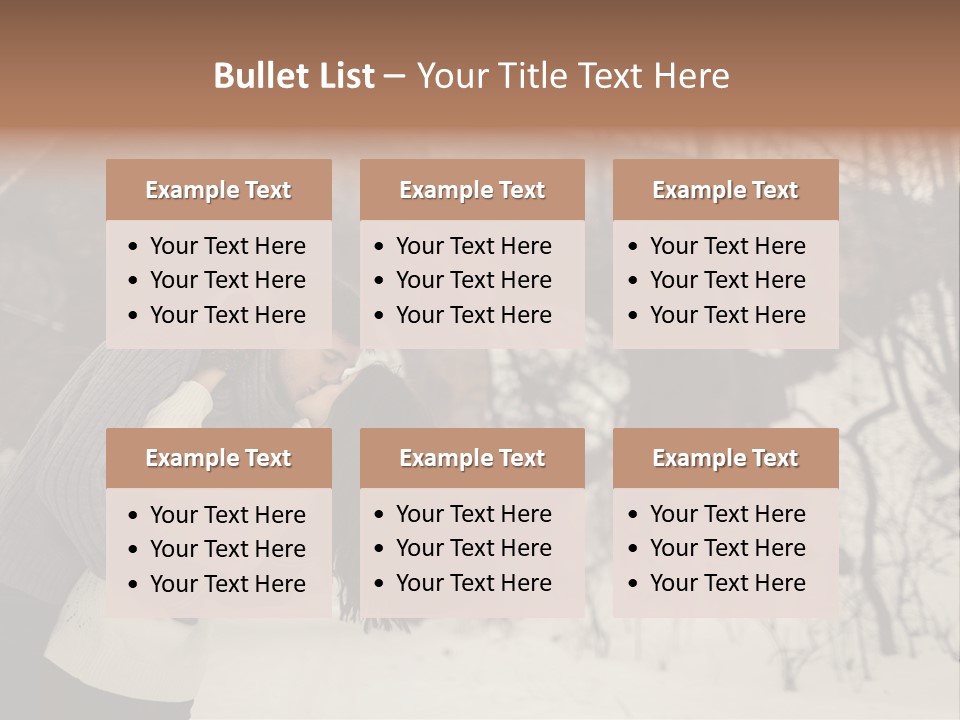 A Man And Woman Kissing In Front Of A Bridge PowerPoint Template