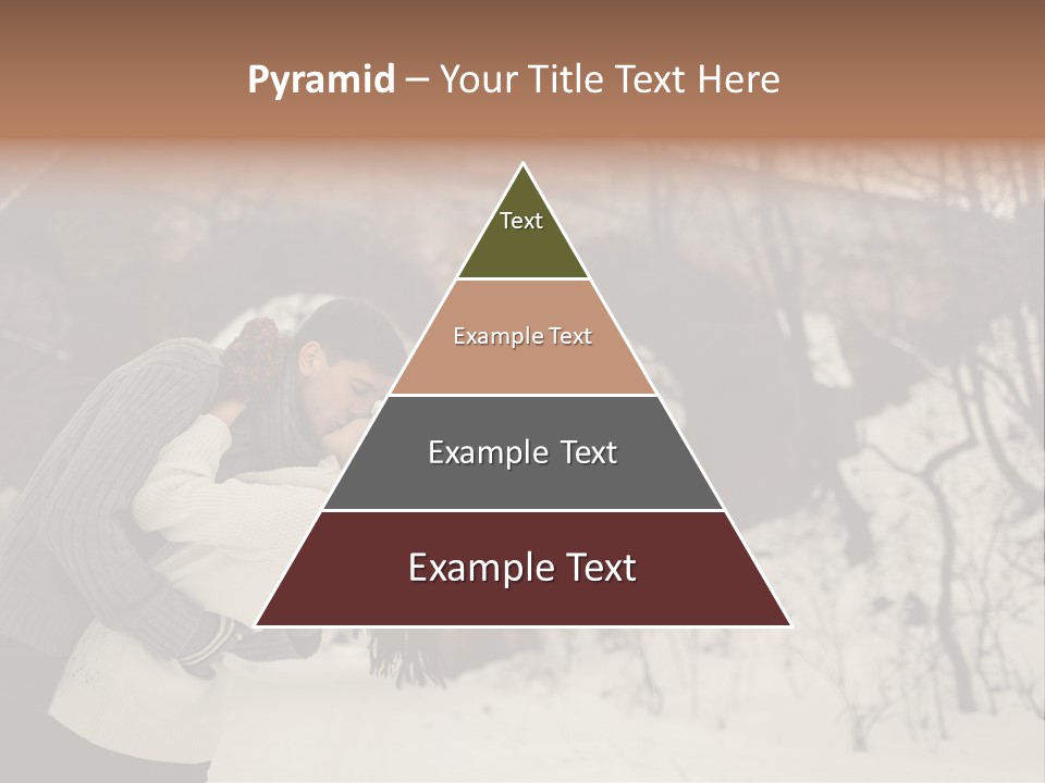 A Man And Woman Kissing In Front Of A Bridge PowerPoint Template