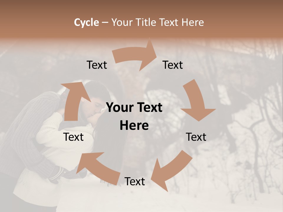 A Man And Woman Kissing In Front Of A Bridge PowerPoint Template