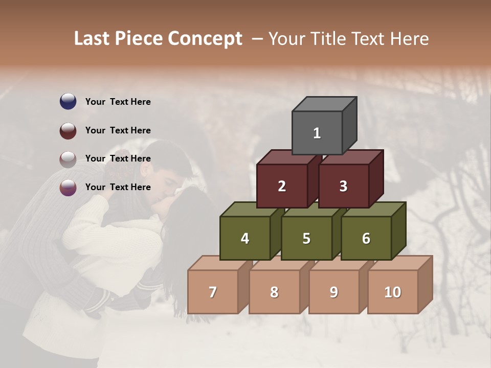 A Man And Woman Kissing In Front Of A Bridge PowerPoint Template