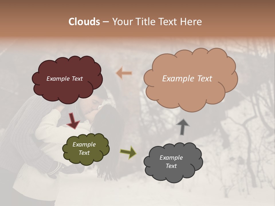 A Man And Woman Kissing In Front Of A Bridge PowerPoint Template