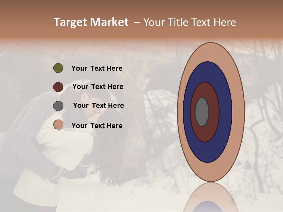 A Man And Woman Kissing In Front Of A Bridge PowerPoint Template