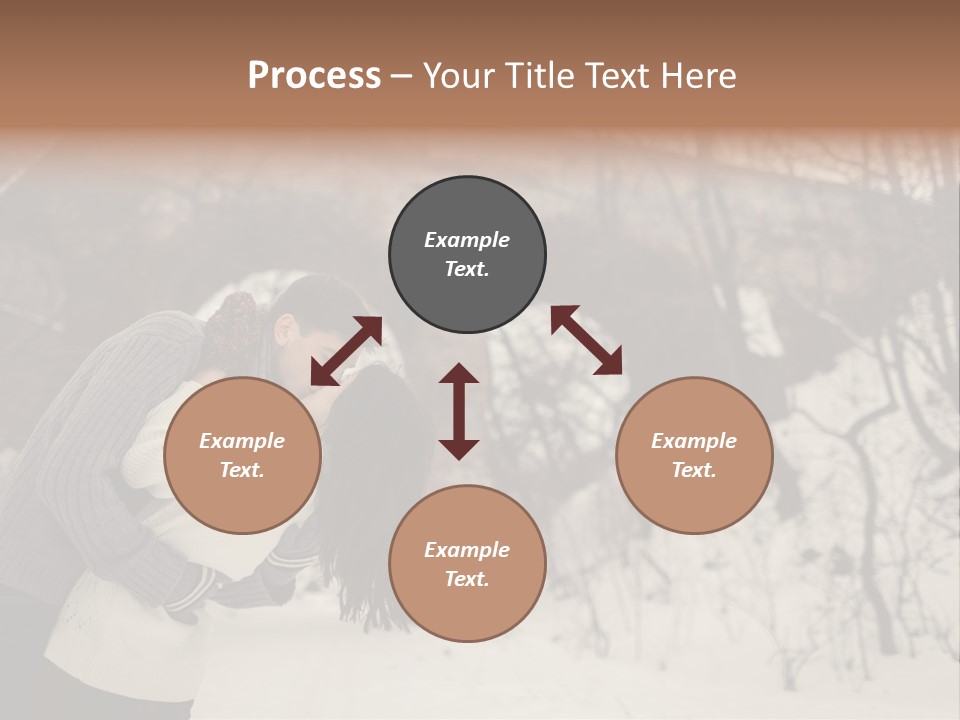 A Man And Woman Kissing In Front Of A Bridge PowerPoint Template