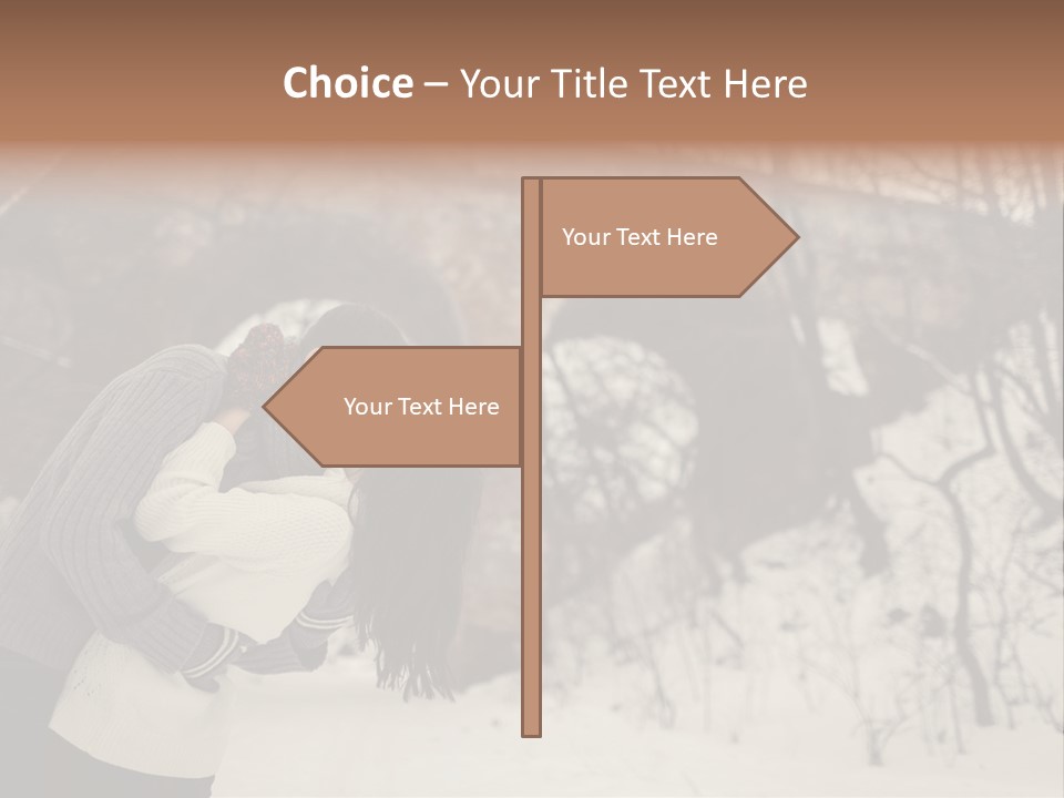 A Man And Woman Kissing In Front Of A Bridge PowerPoint Template