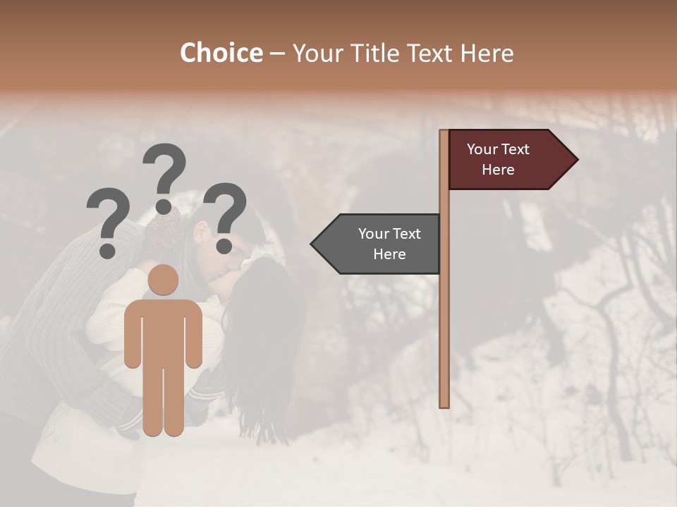 A Man And Woman Kissing In Front Of A Bridge PowerPoint Template