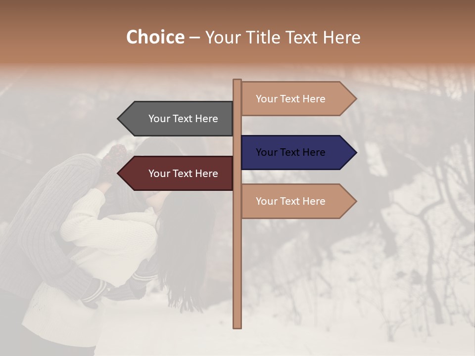 A Man And Woman Kissing In Front Of A Bridge PowerPoint Template