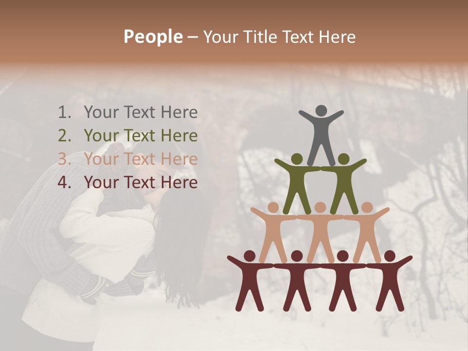 A Man And Woman Kissing In Front Of A Bridge PowerPoint Template