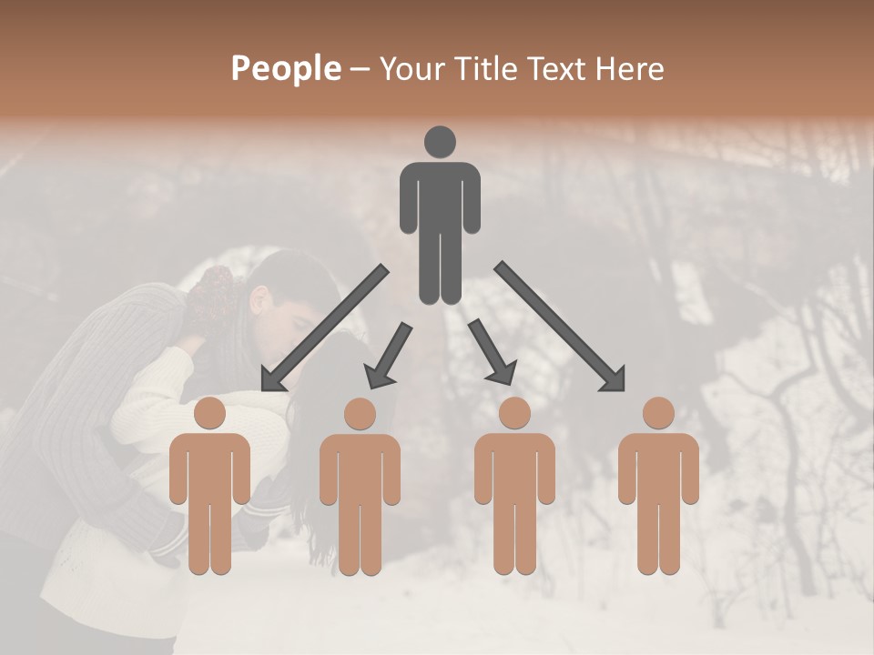 A Man And Woman Kissing In Front Of A Bridge PowerPoint Template