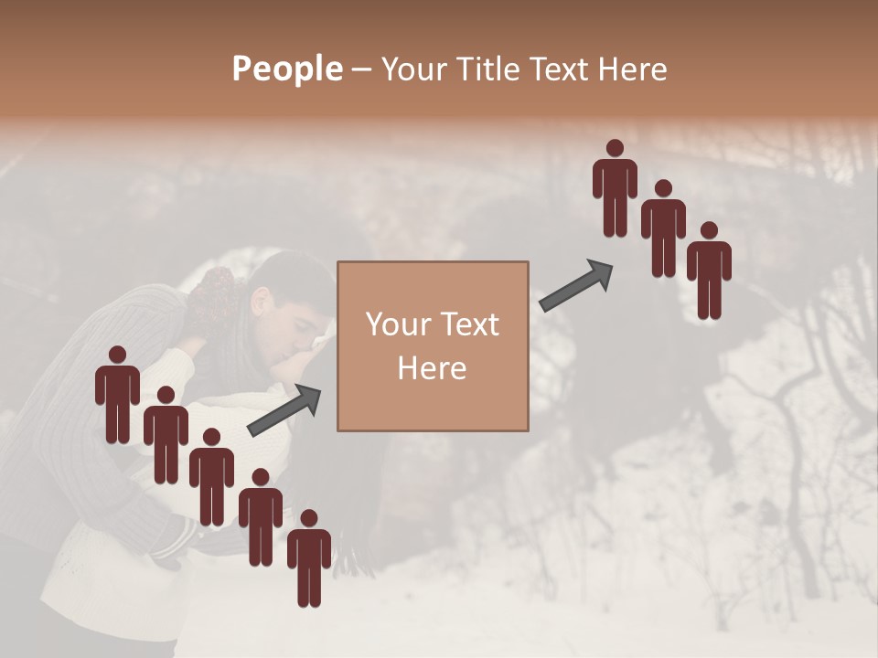 A Man And Woman Kissing In Front Of A Bridge PowerPoint Template