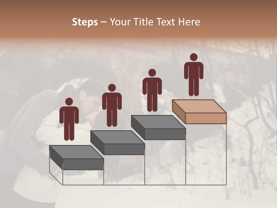 A Man And Woman Kissing In Front Of A Bridge PowerPoint Template