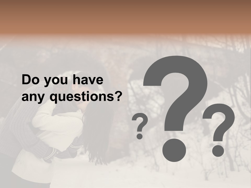 A Man And Woman Kissing In Front Of A Bridge PowerPoint Template